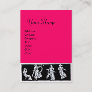 Carte De Visite MONOGRAMME DE MODE ANTIQUE, rose