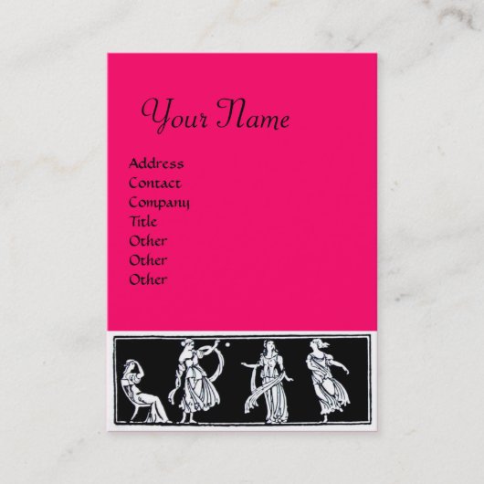 Carte De Visite MONOGRAMME DE MODE ANTIQUE, rose (Devant)