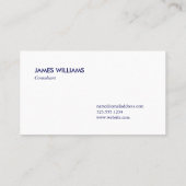 Carte De Visite Monogramme de Motif à ciel bleu de la marine (Dos)