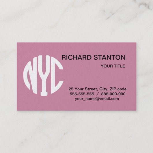 Carte De Visite monogramme de New York (Devant)