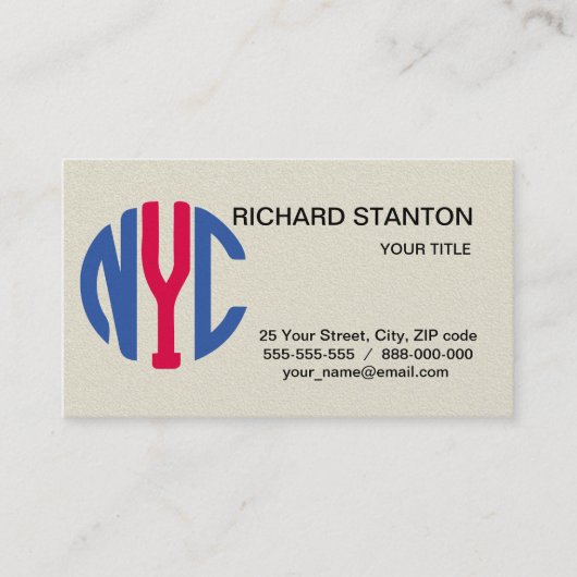 Carte De Visite monogramme de New York (Devant)
