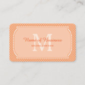 Carte De Visite Monogramme de nom en treillis orange (Devant)