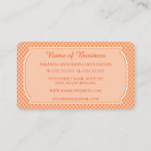 Carte De Visite Monogramme de nom en treillis orange (Dos)