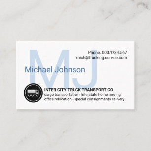 Carte De Visite Monogramme de nom minimaliste simple