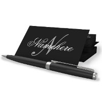 Monogramme de nom noir et blanc personnalisé uniqu