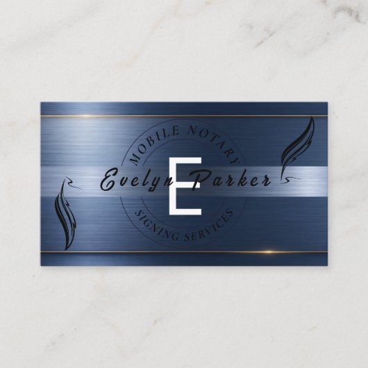 Carte de visite monogramme de notaire mobile moder (Devant)
