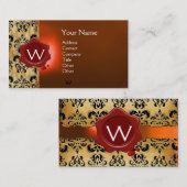 CARTE DE VISITE MONOGRAMME DE PARCHEMENT DE SCEAU CIRE (Devant / Derrière)