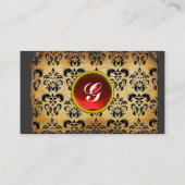 Carte De Visite MONOGRAMME DE PARCHEMENT DOMMASQUE CLASSÉ rouge no (Dos)