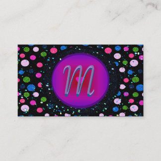 Carte De Visite Monogramme de partie de parties scintillantes