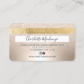 Carte De Visite Monogramme de parties scintillant de beauté métall (Dos)