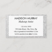 Carte De Visite Monogramme de Parties scintillant en argent gris-g (Dos)