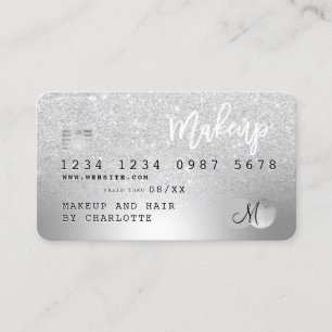 Carte De Visite monogramme de parties scintillant métallique arge