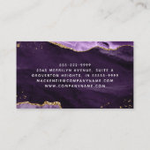 Carte De Visite Monogramme de Parties scintillant or d'agate viole (Dos)