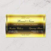 Carte De Visite Monogramme de Parties scintillant or jaune doré de (Dos)