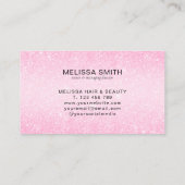 Carte De Visite Monogramme de Parties scintillant rose chic (Dos)