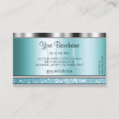Carte De Visite Monogramme de Parties scintillant Turquoise brilla (Dos)