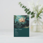 Carte De Visite MONOGRAMME DE PASSAGE, Rose Vert (Debout devant)