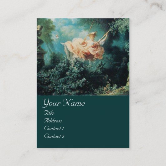 Carte De Visite MONOGRAMME DE PASSAGE, Rose Vert (Devant)