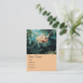 Carte De Visite MONOGRAMME DE PASSAGE, Rose Vert (Debout devant)