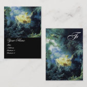 Carte De Visite MONOGRAMME DE PASSAGE, Vert Bleu Jaune Or Noir (Devant / Derrière)