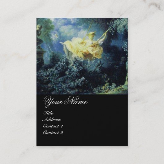 Carte De Visite MONOGRAMME DE PASSAGE, Vert Bleu Jaune Or Noir (Devant)