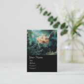 Carte De Visite MONOGRAMME DE PASSAGE, Vert Rose Noir (Debout devant)