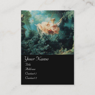 Carte De Visite MONOGRAMME DE PASSAGE, Vert Rose Noir