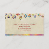 Carte De Visite Monogramme de pattes de plaque de couleur - Marche (Dos)