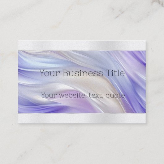 Carte De Visite Monogramme de perles bleu glam violet (Dos)