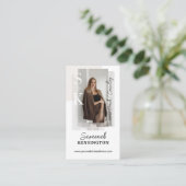 Carte De Visite Monogramme de photo professionnel moderne et code (Debout devant)
