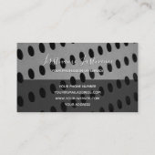 Carte De Visite monogramme de plaque métallique perforée abstraite (Dos)