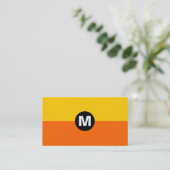 Carte De Visite Monogramme de point central - 2 tons orange et amb (Debout devant)