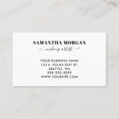 Carte De Visite Monogramme de pois rose et blanc clair (Dos)