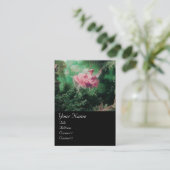 Carte De Visite MONOGRAMME DE PONTE, Rose Vert Fuchsia Noir (Debout devant)