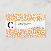 Carte De Visite Monogramme de Poster de animal léopard jaune or (Dos)