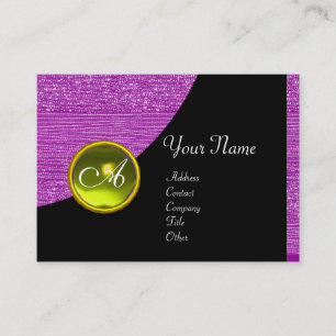 Carte De Visite MONOGRAMME DE PURPLE FASHION BEATS, topaz jaune