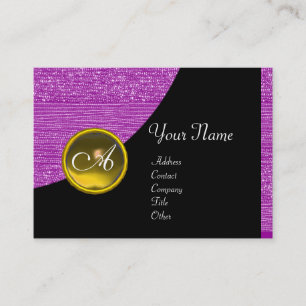 Carte De Visite MONOGRAMME DE PURPLE FASHION BEATS, topaz jaune