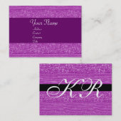 CARTE DE VISITE MONOGRAMME DE PURPLE MODE BEATS (Devant / Derrière)