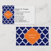 Carte De Visite Monogramme de Quatrefoil 3 de citrouille de (Devant / Derrière)