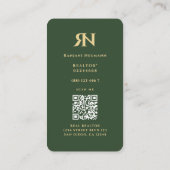 Carte De Visite Monogramme de réaltor moderne R N gris vert (Dos)