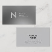 Carte De Visite Monogramme de regard en métal d'Inox d'acier (Devant / Derrière)