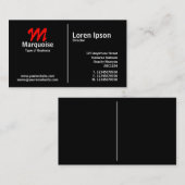 Carte De Visite Monogramme de règle moyenne blanche - Noir (Devant / Derrière)