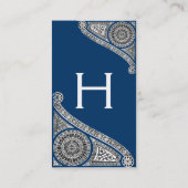 Carte De Visite MONOGRAMME DE RENAISSANCE 1 bleu (Dos)