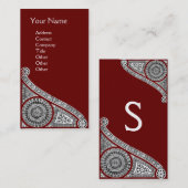 Carte De Visite MONOGRAMME DE RENAISSANCE 1 brun (Devant / Derrière)