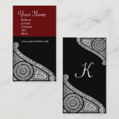 Carte De Visite MONOGRAMME DE RENAISSANCE 3 brun rouge (Devant / Derrière)