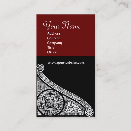 Carte De Visite MONOGRAMME DE RENAISSANCE 3 brun rouge (Devant)