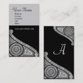 Carte De Visite MONOGRAMME DE RENAISSANCE 3 gris clair (Devant / Derrière)