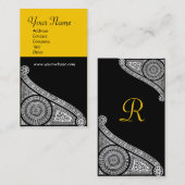 Carte De Visite MONOGRAMME DE RENAISSANCE 3 jaune (Devant / Derrière)