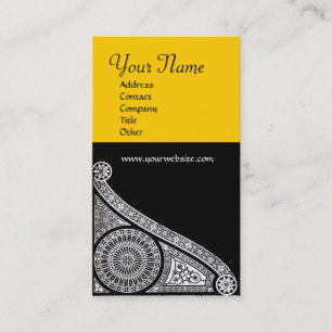 Carte De Visite MONOGRAMME DE RENAISSANCE 3 jaune