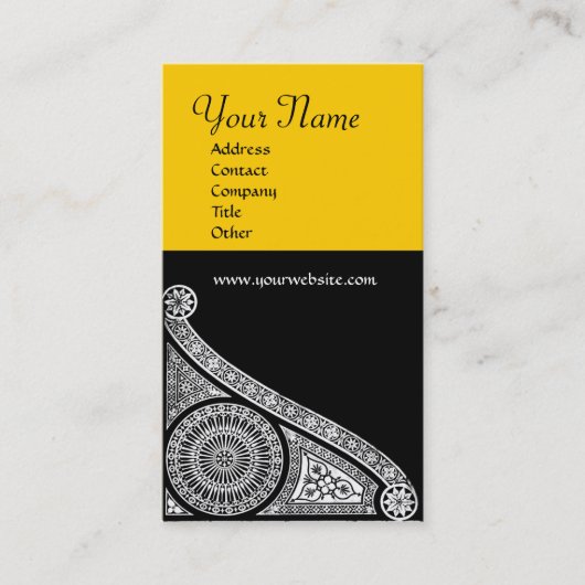 Carte De Visite MONOGRAMME DE RENAISSANCE 3 jaune (Devant)